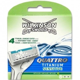 WilkinsonQuattroTitaniumSensitiveMesjes8stuks