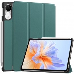 Hoozey-TablethoesgeschiktvoorHonorPadV9-115Inch-Tri-FoldBookCase-AutoWakeSleepfunctie-DonkerGroen