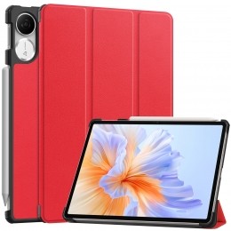 Hoozey-TablethoesgeschiktvoorHonorPadV9-115Inch-Tri-FoldBookCase-AutoWakeSleepfunctie-Rood