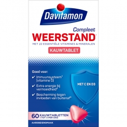 GratisVerzending4xDavitamonCompleetWeerstandKauwvitaminesAardbei60kauwtabletten