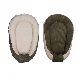 MamaLoesVeloursRibGroenOmkeerbaarBabynest