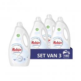 3xRobijnVloeibaarWasmiddelStralendWit60Wasbeurten3liter