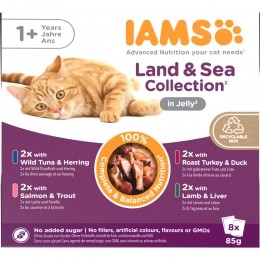 IAMSDelightsAdultLandSeaJellyMultipack8x85gr