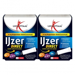GratisVerzending2xLucovitaalIJzerBisglycinaatDirectBosbessensmaak20sachets