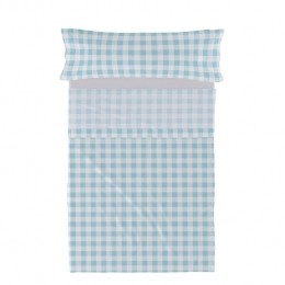 VichyLakenSet2-deligBlauwBasicKidsBlauw100katoendekwaliteitvan150TC