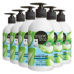 6xOrganicShopHandzeepAloeandMilk500ml