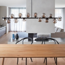 BeaconLightingBakenhanglampOrionzwartrookgrijsglas14-lichts