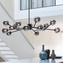 BeaconLightingBakenhanglampOrionzwartrookgrijsglas15-lichts