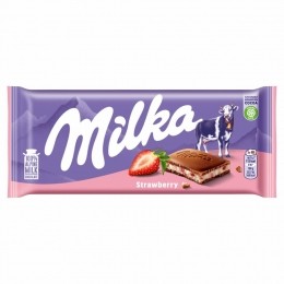 MilkaChocoladeReepAardbei100gr