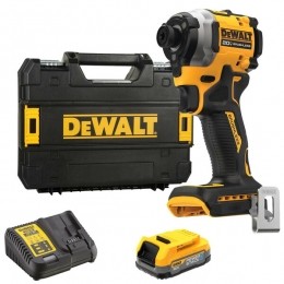 DeWALTDCF850E1T-QW18VLi-ionXRAccuSlagschroevendraaierSet1xPOWERSTACKAccuInTSTAK-14-Koolborstelloos