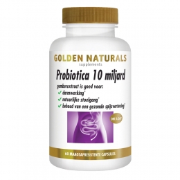 GratisVerzendingGoldenNaturalsProbiotica10MiljardMaagsapresistent60vegacapsules