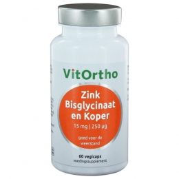 GratisVerzendingVitorthoZinkBisglycinaat15mg60vegacapsules