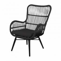 LoungestoelSannaZwartkunststof