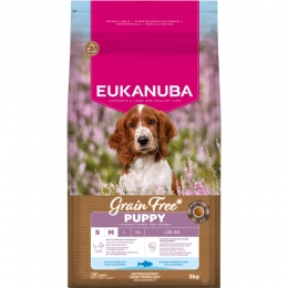 EukanubaHondenvoerDroogGrainFreeSmallMediumOceanFishPuppy3kg