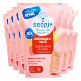 6xSeepjeWasverzachterNavullingSandelhoutenPerzik30Wasbeurten750ml