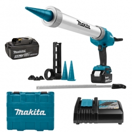 MakitaDCG180RTX18VLi-IonAccuLijm-EnKitspuitSet1x50AhAccuInclKokerhouder-EnWorsthouderInKoffer