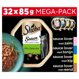 ShebaSauceCollectionKattenvoerNatvoerMixSelectieinSausKuipjes32x85gr
