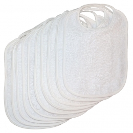 LorelliWhiteTerry10StuksWaterproofSlabbetjes