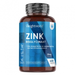 ZinkTabletten-25mg400Tabletten-Zink-ZinkBisglycinaat-voor1jaarvoorraad