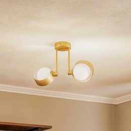 EulunaPlafondlampMadoopaalglasmessing2-lamps