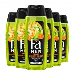 6xFaMenDouchegelenShampooSportEnergyBoost250ml