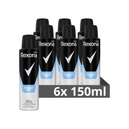 6xRexonaMenDeodorantSprayCobaltDry150ml