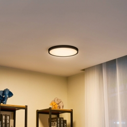 LindbyLEDplafondlampPravin30cmdimbaarzwart