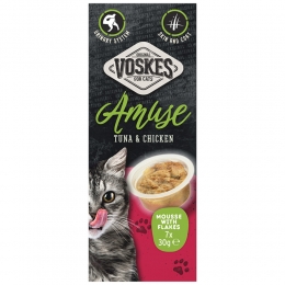 VoskesKattensnackMousseTonijnKip7x30gr