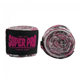 SuperProCombatGearSemi-ElastischeBandages-CamoRozeZwartWit-450cm