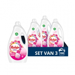3xRobijnVloeibaarWasmiddelColorPinkSensation60Wasbeurten3liter