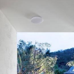 LindbyDokiLEDbuitenplafondlamp26cmwitkunststof