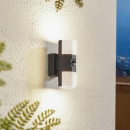 LindbyLEDbuitenwandlampAlaricaluminiumantracietsensor