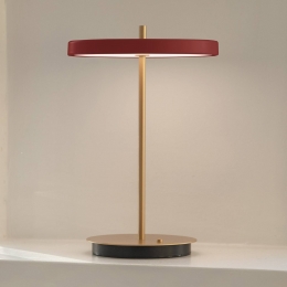 UMAGELEDtafellampAsteriaMoverobijnroodmessing31cm