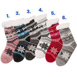 DamesHuissokkenMetAntislipZoolModernIceFlower