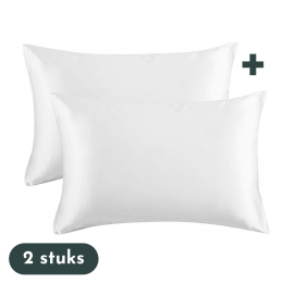 ZaveloSatijnenKussenslopen-AntiAllergeen-Huidverzorging-Haarverzorging-Wit-60x70cm-Krullendhaarprodukt-2stuks