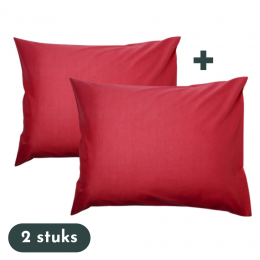 ZaveloKussenslopen-Hotelkwaliteit-Setvan2Stuks-Rood-60x70cm-100Katoen-Hotelsluiting