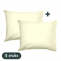 ZaveloKussenslopen-Hotelkwaliteit-Setvan2Stuks-Ivoor-60x70cm-100Katoen-Hotelsluiting