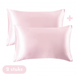 ZaveloSatijnenKussenslopen-AntiAllergeen-Huidverzorging-Haarverzorging-Roze-60x70cm-Krullendhaarprodukt-2stuks