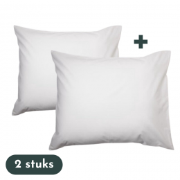 SlaaptextielKussenslopen-Hotelkwaliteit-Setvan2Stuks-Wit-60x70cm-100Katoen-Hotelsluiting