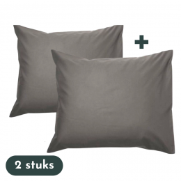 SlaaptextielKussenslopen-Hotelkwaliteit-Setvan2Stuks-Antraciet-60x70cm-100Katoen-Hotelsluiting