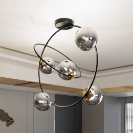 EulunaPlafondlampAscellaverticaal5-lampsgrafiet