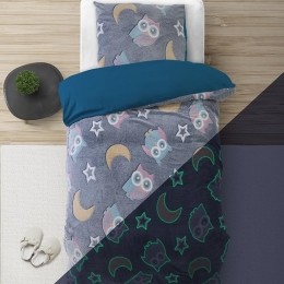 SleeptimeDekbedovertrekGlowinthedarkUilBlauw