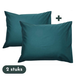ZaveloKussenslopen-Hotelkwaliteit-Setvan2Stuks-Petrol-60x70cm-100Katoen-Hotelsluiting