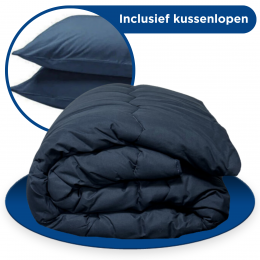 ZaveloEazzyAll-in-one-DekbedzonderOvertrekNavy-MetKussenslopen-Lits-Jumeaux240x220cm