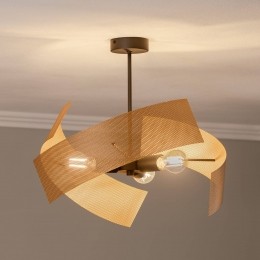 EulunaPlafondlampMoiragoudkleurigzwart47cm3-lamps