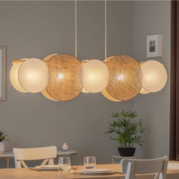 TKLightingHanglampPulsjutekappennaturelbruinwit5-lamps
