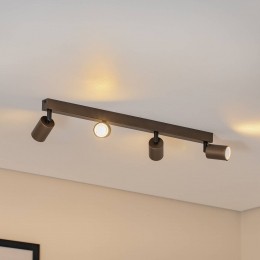 TKLightingPlafondspotTopverstelbaarbruin4-lampslineair