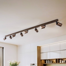 TKLightingPlafondspotTopverstelbaarbruin8-lampslineair