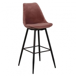 Leafbarstoelvelvethoog-rozeOUTLET