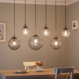 TKLightingHanglampEsmeglasmeerkleurig6-lampslineair